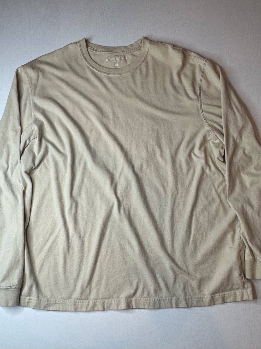 Eddie Bauer Long-Sleeve Crewneck Shirt - Light Beige